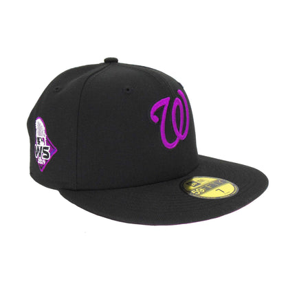 Washington Nationals Custom New Era Cap Black Ws 2019 black Side View