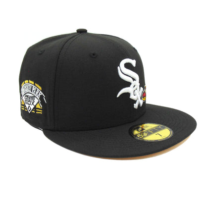 Chicago White Sox Custom New Era Cap Comiskey Park Black black Undervisor View