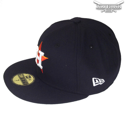 Houston Astros Home Authentic New Era Cap Navy Orange orange Side View