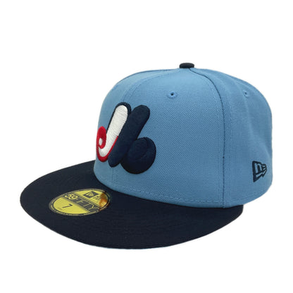 Montreal Expos Cooperstown Custom New Era 59FIFTY Cap Sky Blue blue Back View