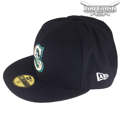 Seattle Mariners Authentic New Era Cap Navy Teal navy
teal Side View