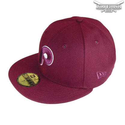 Philadelphia Phillies Jf Custom New Era 59FIFTY Cap Maroon maroon Side View