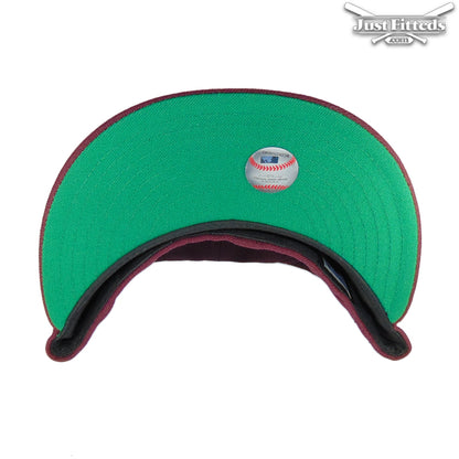 Philadelphia Phillies Jf Custom New Era 59FIFTY Cap Maroon maroon Undervisor View