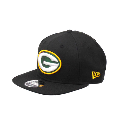 Green Bay Packers Custom New Era 9FORTY Snapback Cap Black black Side View