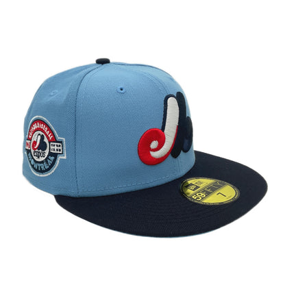 Montreal Expos Cooperstown Custom New Era 59FIFTY Cap Sky Blue blue Side View