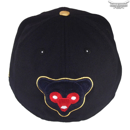 Chicago Cubs JustFitteds Custom New Era Cap Navy Gold navy Back View