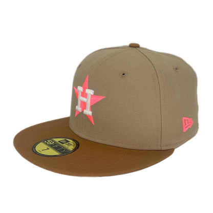 Houston Astros Custom New Era Cap Camel 1986 beige Back View
