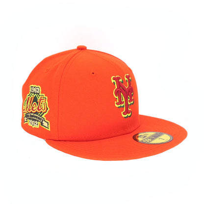 New York Mets Custom New Era 59FIFTY Cap Orange orange Side View
