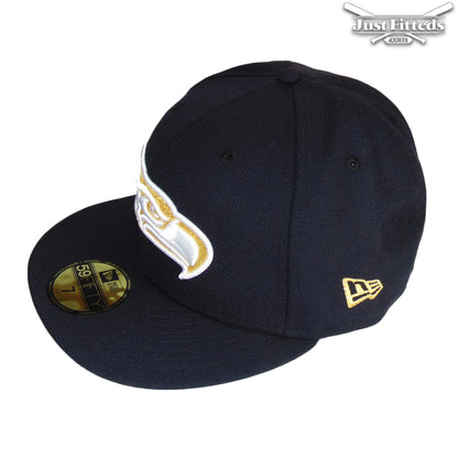 Seattle Seahawks Jf Custom New Era Cap Navy Gold navy
gold Side View