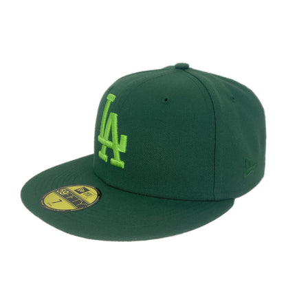 Los Angeles Dodgers Custom New Era Cap Green green Back View