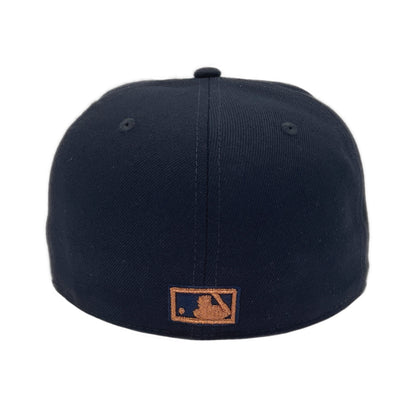Detroit Tigers JustFitteds Exclusive New Era 59FIFTY Cap Copper navy Undervisor View