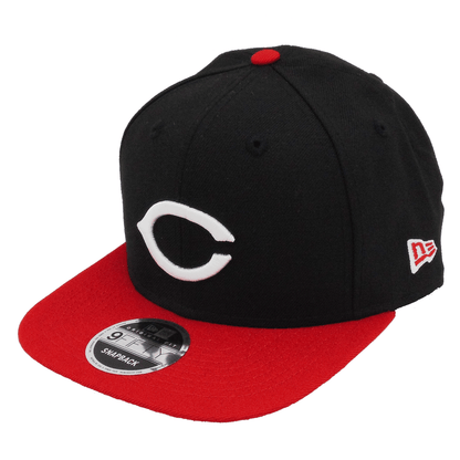 Cincinnati Reds Custom New Era Original Fit Snapback Cap Black black Side View