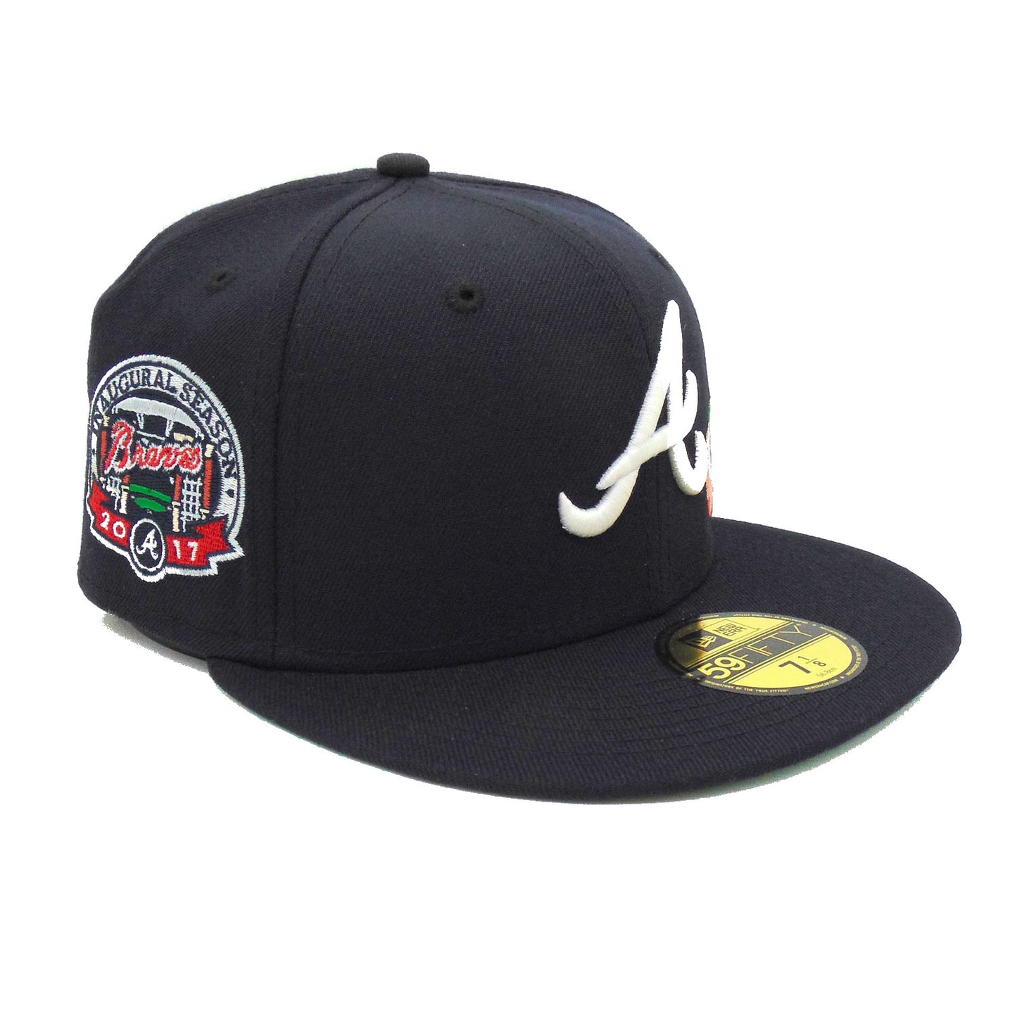 Atlanta Braves Custom New Era Cap Navy Glow 2017