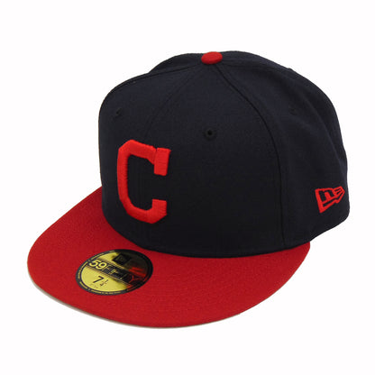 Cleveland Indians Authentic Collection New Era Cap red
navy Side View