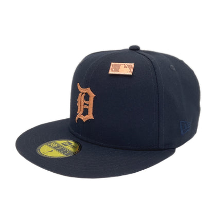 Detroit Tigers JustFitteds Exclusive New Era 59FIFTY Cap Copper navy Back View