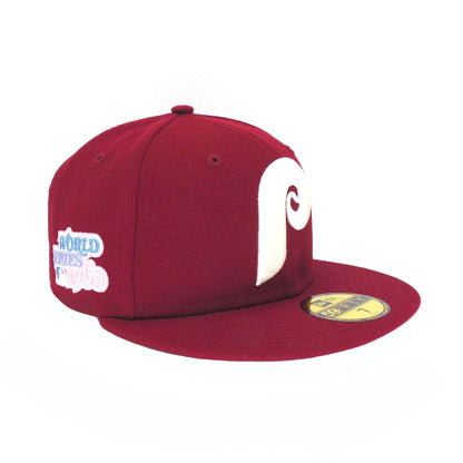 Philadelphia Phillies New Era 59 FIFTY Cap Cardinal 1980 dark red Side View