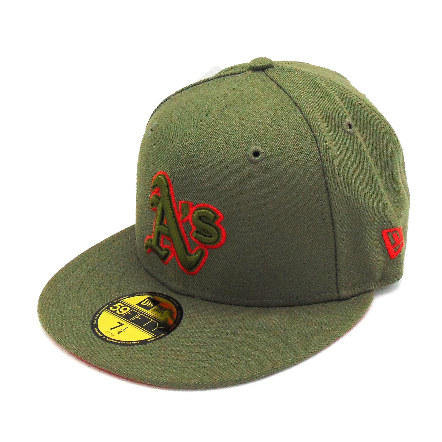 Oakland Athletics Custom New Era Cap Olive Red