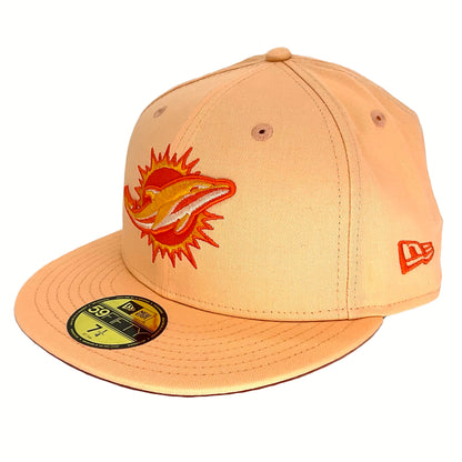 Miami Dolphins Custom New Era Cap Peach pink Side View