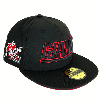 New York Giants Custom New Era Cap Black 21 black Side View