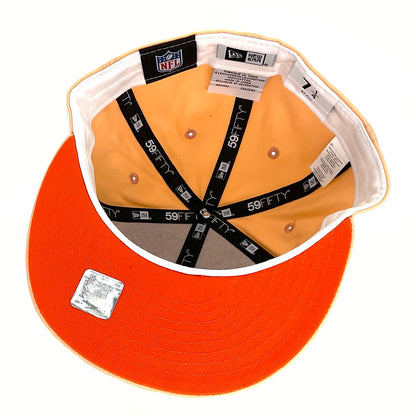 Miami Dolphins Custom New Era Cap Peach pink Undervisor View
