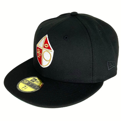 San Francisco 49ers Custom New Era Cap Shield black Side View