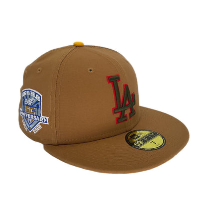 Los Angeles Dodgers Custom New Era Cap Wheat 50 wheat Side View