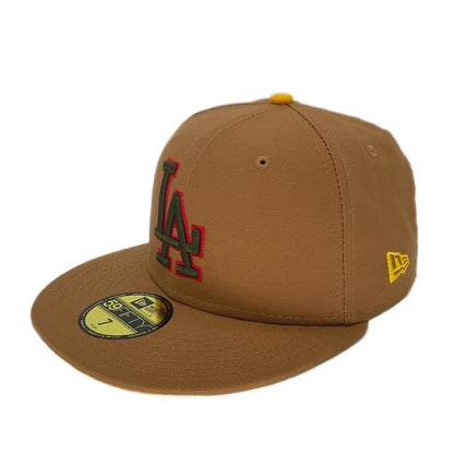 Los Angeles Dodgers Custom New Era Cap Wheat 50 wheat Back View