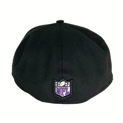 Pittsburgh Steelers Custom New Era 59FIFTY Cap Black Purple 40th purple Undervisor View