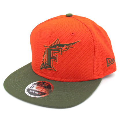 Florida Marlins Custom 9fifty New Era Snapback Cap Orange black 
white Side View