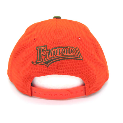 Florida Marlins Custom 9fifty New Era Snapback Cap Orange black 
white Back View