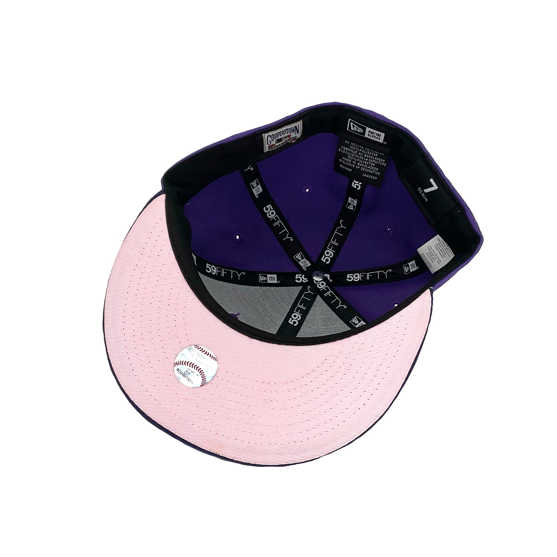 Brooklyn Dodgers New Era Cooperstown Collection 100 Years Pink Undervisor  59FIFTY Fitted Hat - Black