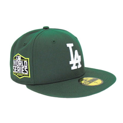 Los Angeles Dodgers Custom New Era Cap Green Ws 2020 green Side View