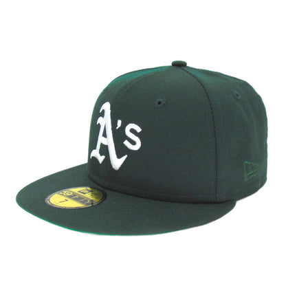 Oakland Athletics Custom Game New Era 59FIFTY Cap Green Flat green Side View