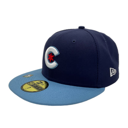 Chicaco Cubs New Era Cap Authentic City blue
sky blue Side View