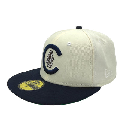 Chicago Cubs Custom New Era Cap Chrome Navy 1908 chrome
navy Back View