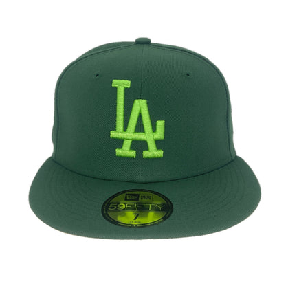 Los Angeles Dodgers Custom New Era Cap Green green Front View