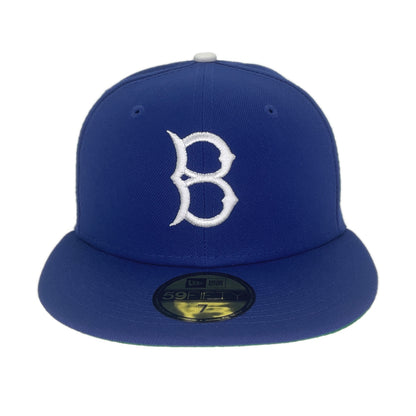 Brooklyn Dodgers Custom New Era Cap Game Royal flat blue Front View