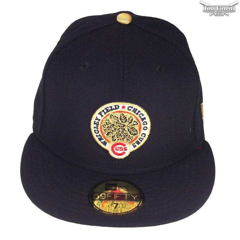 Chicago Cubs JustFitteds Custom New Era Cap Navy Gold