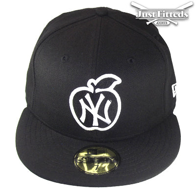 New York Yankees Apple Jf Custom New Era Cap Black White