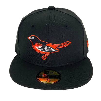 Baltimore Orioles Custom New Era Cap Black Orange black 
orange Front View