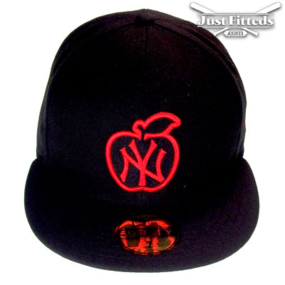 New York Yankees Apple Jf Custom New Era Cap Black Red