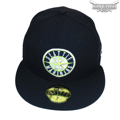 Seattle Mariners Custom New Era Cap Navy navy Front View