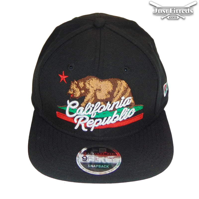 California Republic Jf Custom New Era Snapback Cap Black