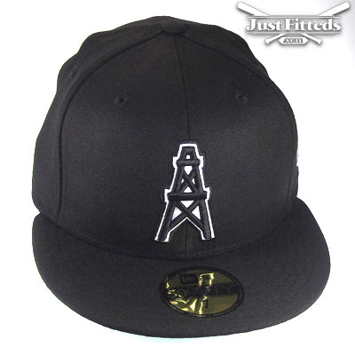 Houston Oilers Jf Custom New Era Cap Black black Front View