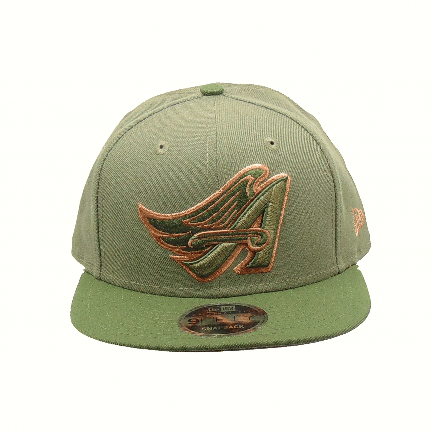 Anaheim Angels Jf Custom New Era Snapback Cap Olive