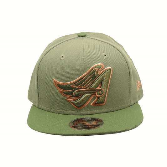 Anaheim Angels Jf Custom New Era Snapback Cap Olive