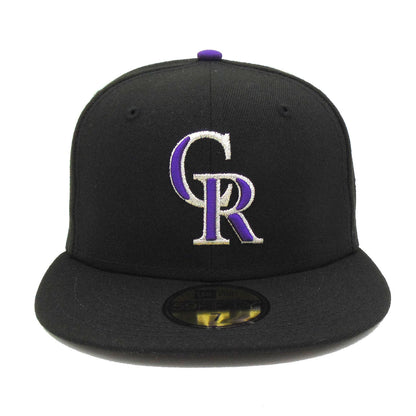 Colorado Rockies Authentic New Era Cap Black black Front View