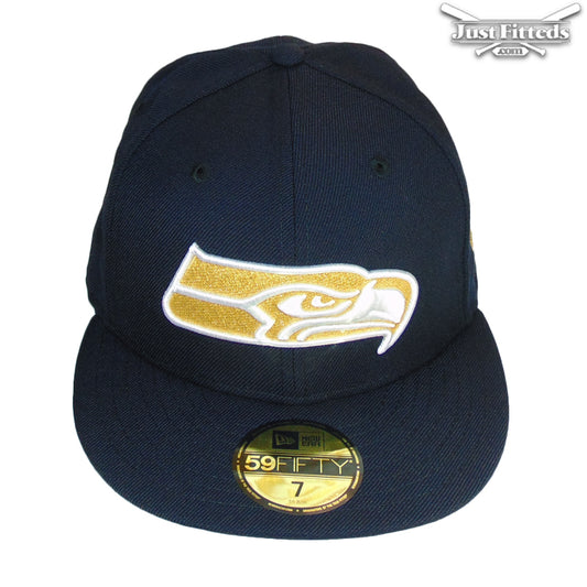 Seattle Seahawks Jf Custom New Era Cap Navy Gold