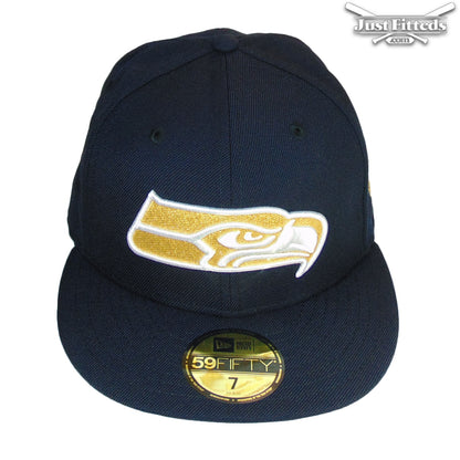 Seattle Seahawks Jf Custom New Era Cap Navy Gold navy
gold Front View