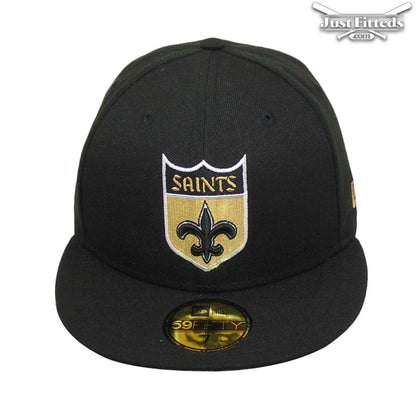 New Orleans Saints Jf Custom New Era Cap Shield black Front View